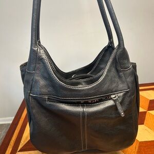 Tignanello black leather medium bag preowned